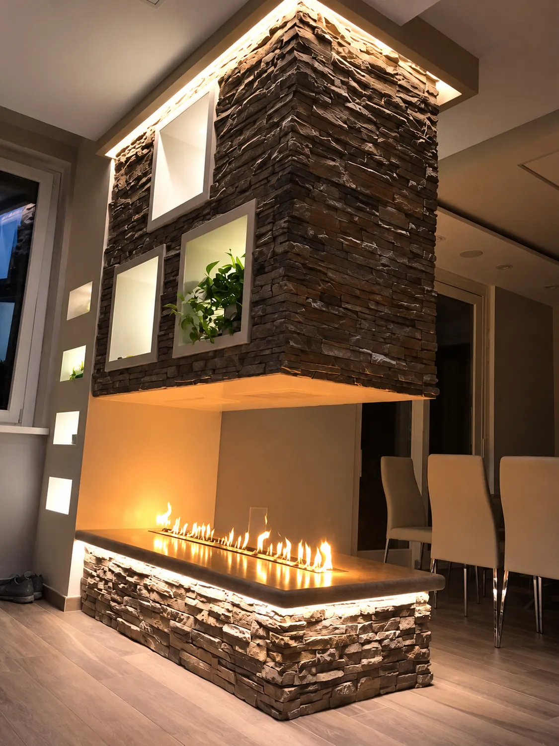 Rivestimento decorativo del camino